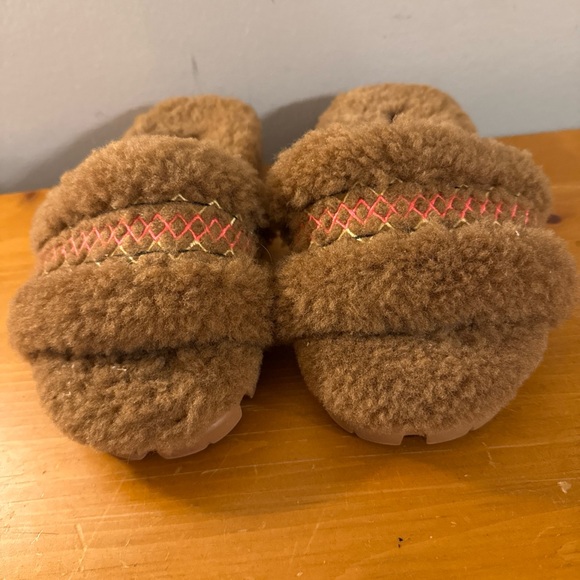 UGG Platform Slippers Clogs Natural Size Women 7 Brown Pink Cozy Comfy - Picture 4 of 11